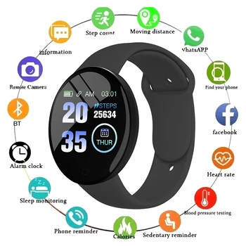 Умные часы D18 Pro, мужские и женские умные часы, монитор артериального давления, сердечного ритма, фитнес-трекер, спортивные часы для Android IOS