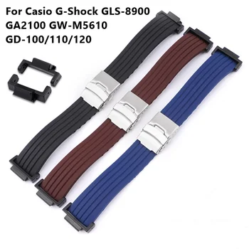 Фланцевый Силиконовый ремешок диаметром 16 мм Подходит для Сменного ремешка для часов Casio G-Shock GD-100/110/120 Серии GLS-8900 GA2100