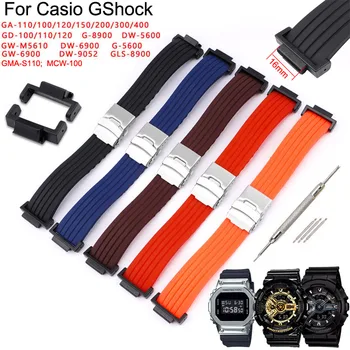 Шинный Силиконовый Ремешок Для Часов Casio G-Shock GA2100 110 MCW GD-100 G5600 DW9052 GW-6900 GLS8900 GMAS110 Ремешок Для Часов Браслет Ремень