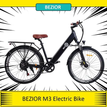 Электрический велосипед BEZIOR M3 48V 500W Мотор 32 км/ч Максимальная скорость 10,4 Ач Аккумулятор 60 км Максимальная Дальность 26*2,1 
